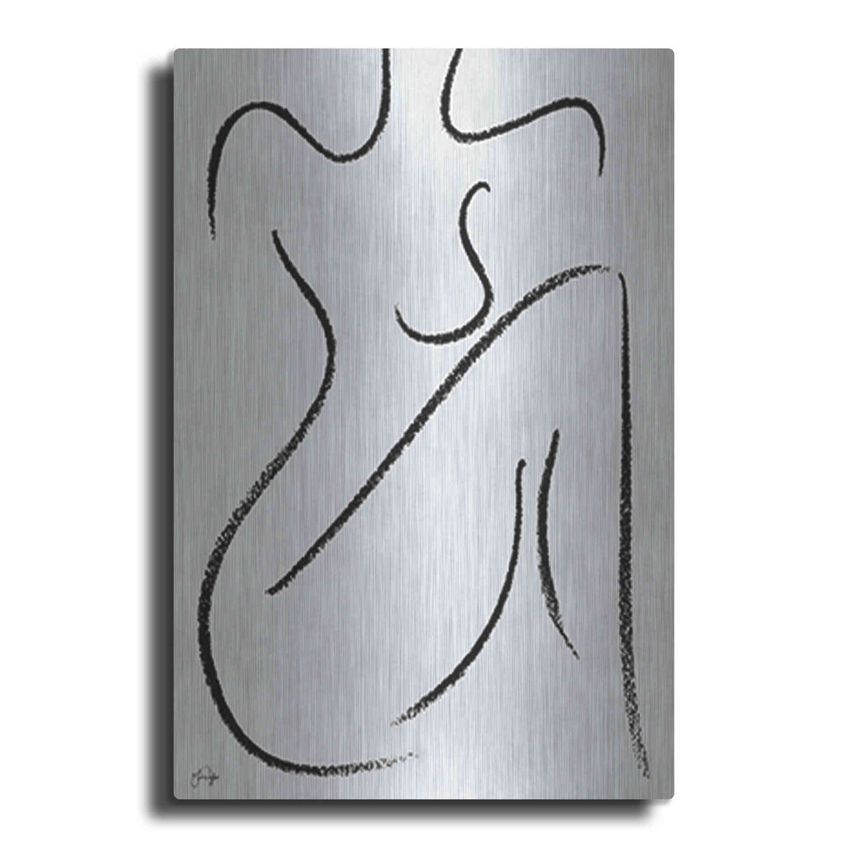 Luxe Metal Art 'Sitting Woman' by Yass Naffas Designs, Metal Wall Art