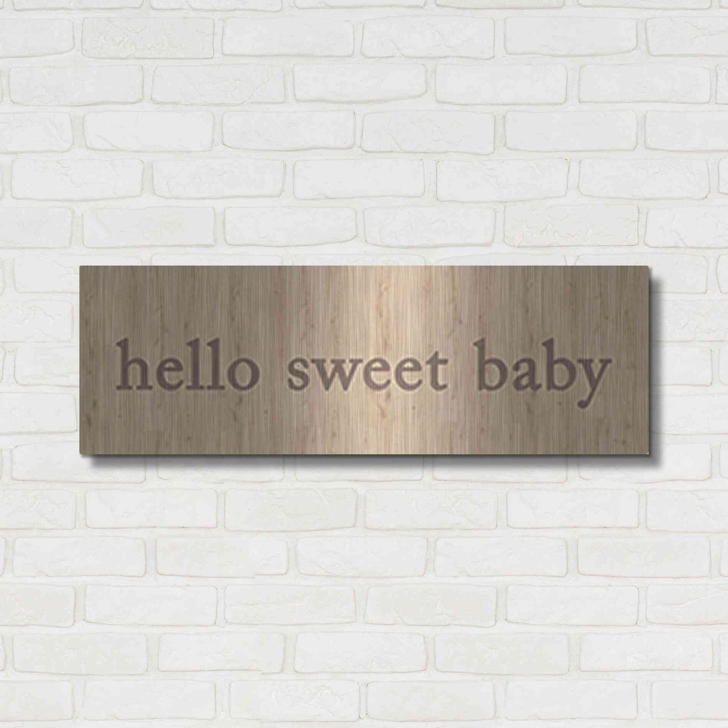 Luxe Metal Art 'Hello Sweet Baby' by Yass Naffas Designs, Metal Wall Art,36x12