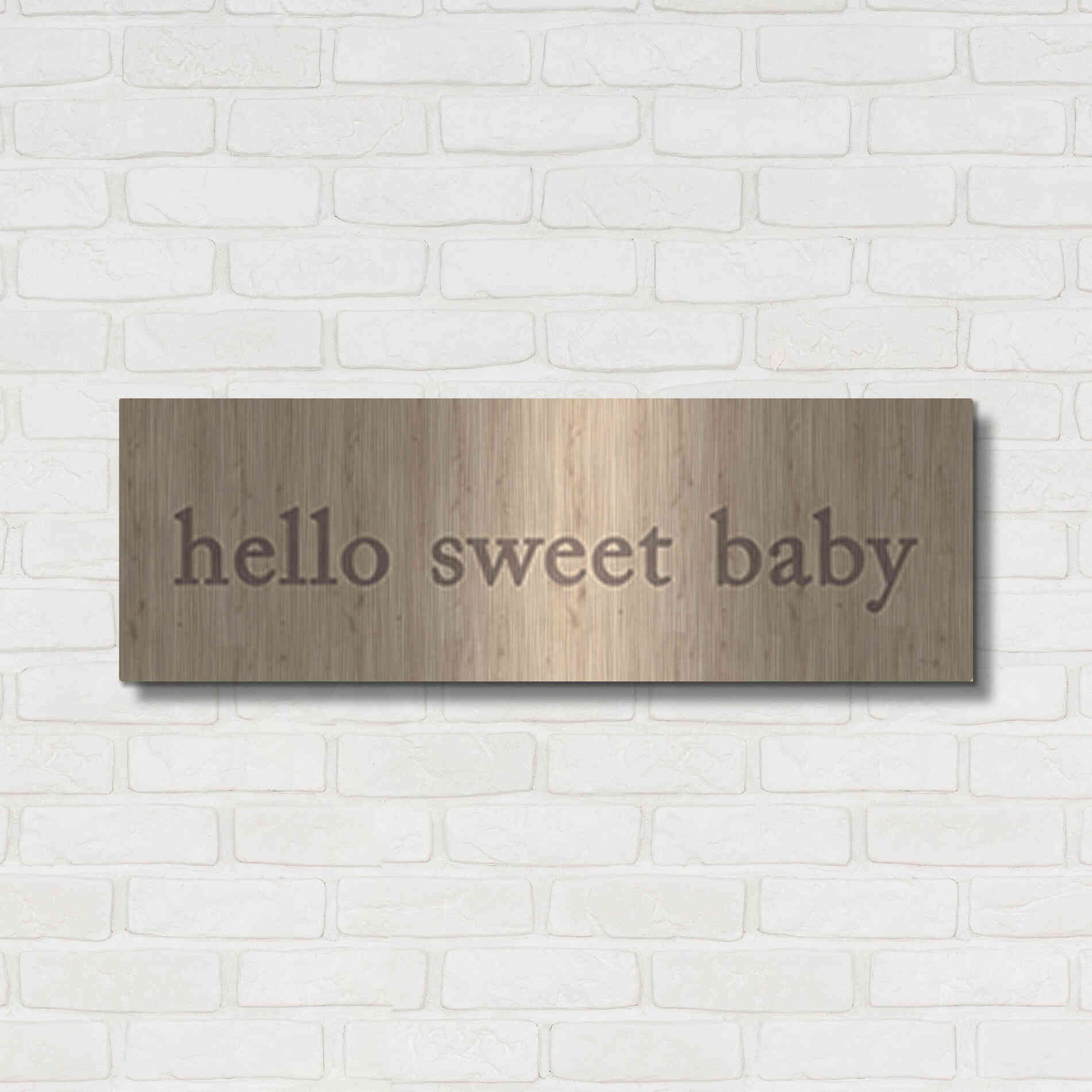 Luxe Metal Art 'Hello Sweet Baby' by Yass Naffas Designs, Metal Wall Art,36x12