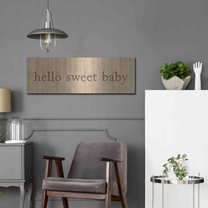 Luxe Metal Art 'Hello Sweet Baby' by Yass Naffas Designs, Metal Wall Art,36x12