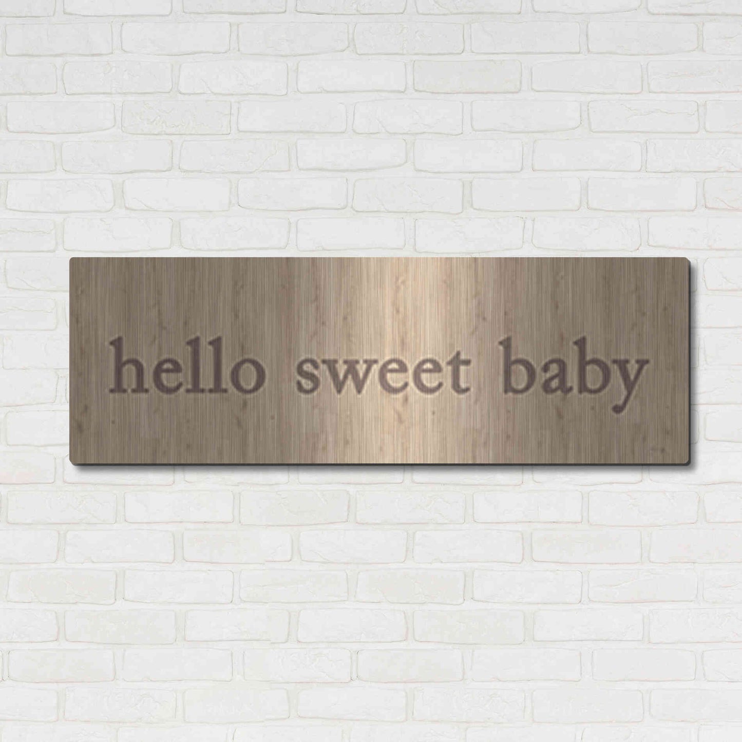 Luxe Metal Art 'Hello Sweet Baby' by Yass Naffas Designs, Metal Wall Art,48x16
