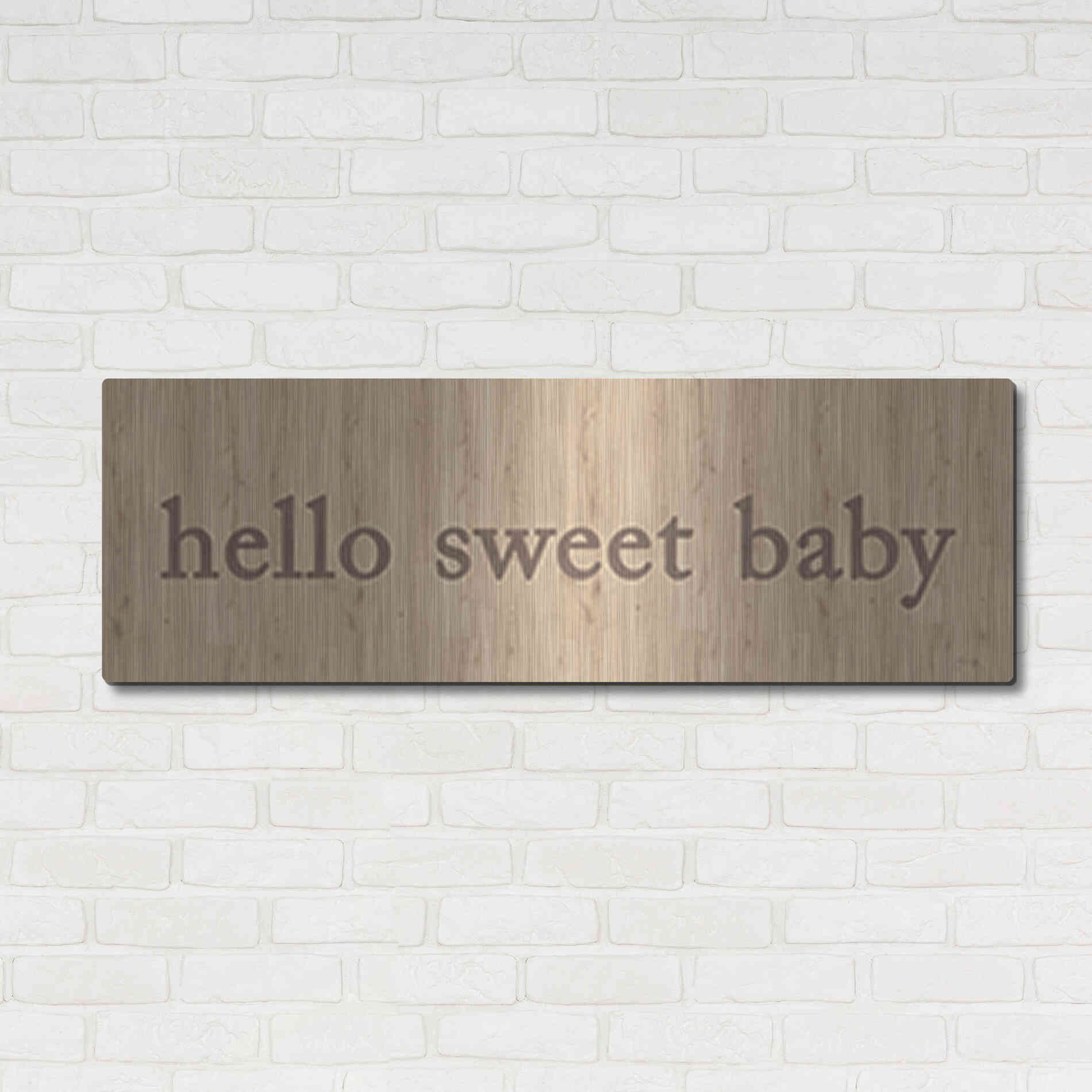 Luxe Metal Art 'Hello Sweet Baby' by Yass Naffas Designs, Metal Wall Art,48x16