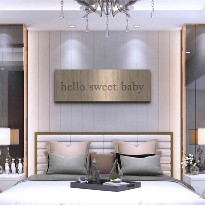 Luxe Metal Art 'Hello Sweet Baby' by Yass Naffas Designs, Metal Wall Art,48x16