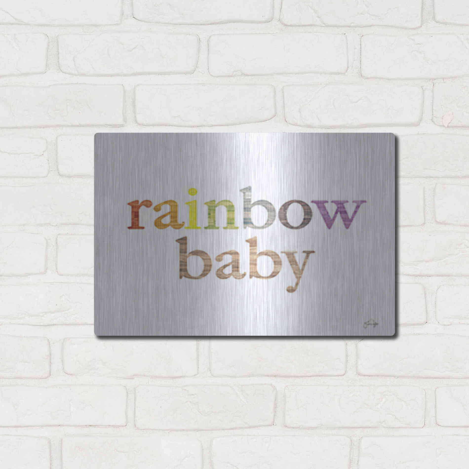 Luxe Metal Art 'Rainbow Baby' by Yass Naffas Designs, Metal Wall Art,16x12