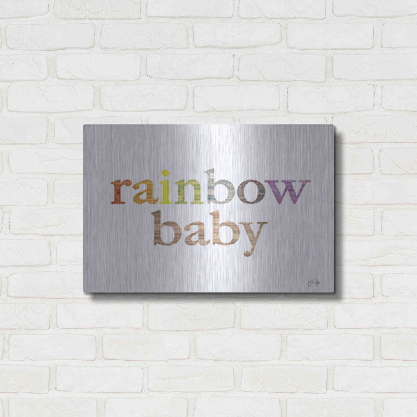 Luxe Metal Art 'Rainbow Baby' by Yass Naffas Designs, Metal Wall Art,24x16