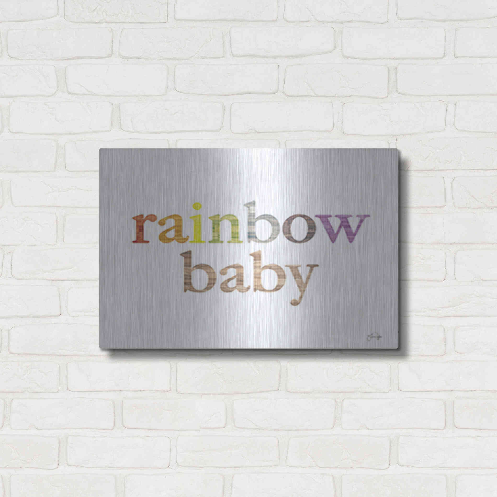 Luxe Metal Art 'Rainbow Baby' by Yass Naffas Designs, Metal Wall Art,24x16