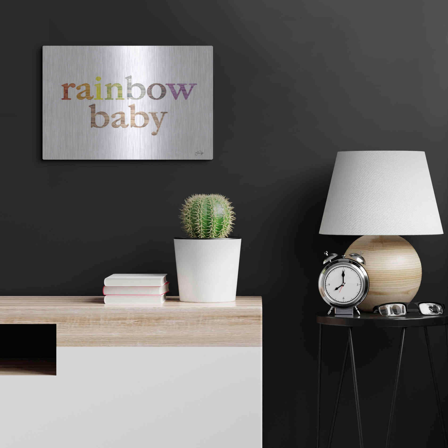Luxe Metal Art 'Rainbow Baby' by Yass Naffas Designs, Metal Wall Art,24x16