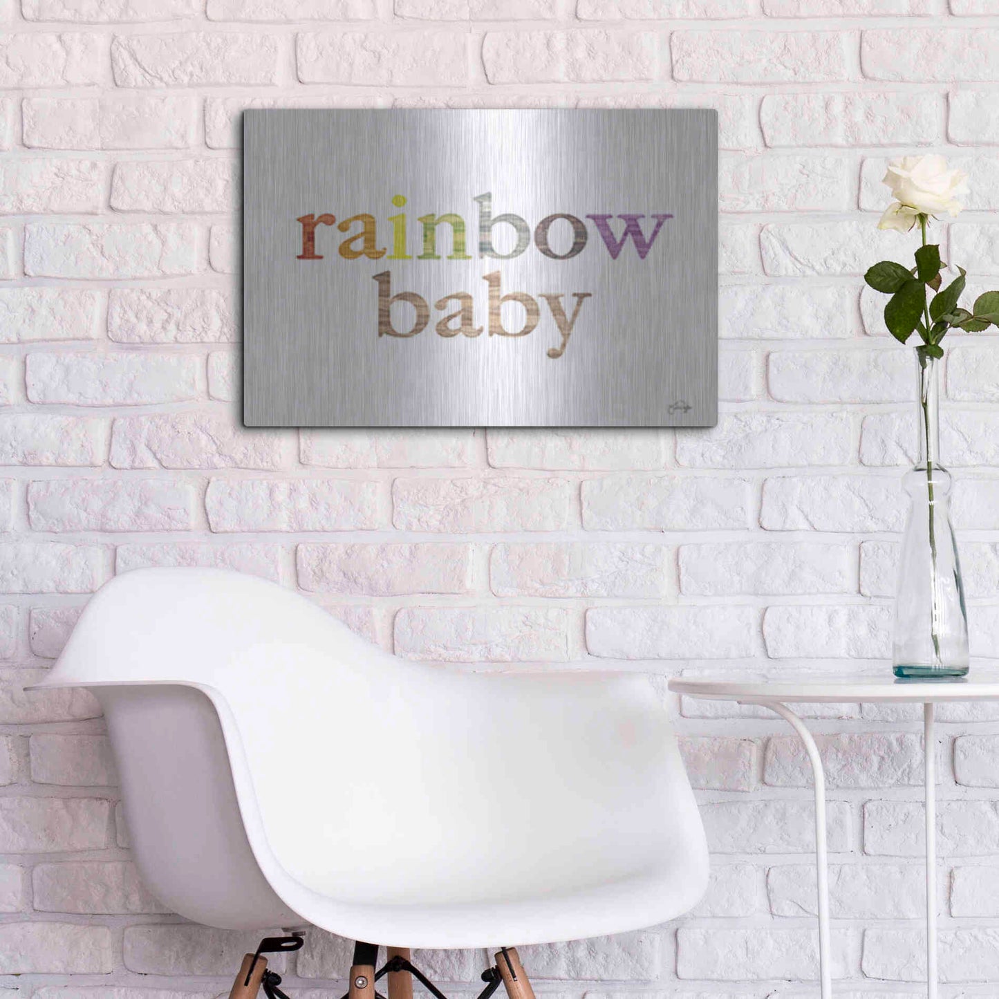 Luxe Metal Art 'Rainbow Baby' by Yass Naffas Designs, Metal Wall Art,24x16