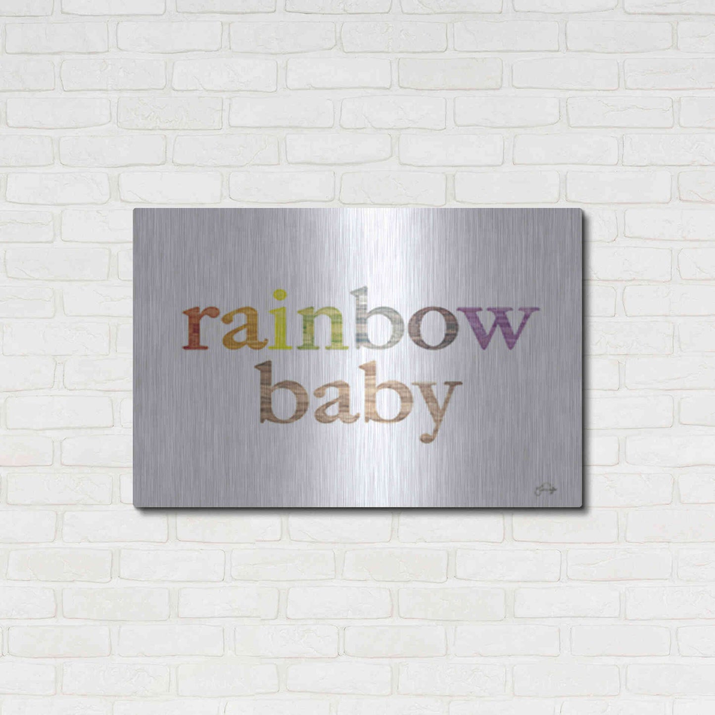 Luxe Metal Art 'Rainbow Baby' by Yass Naffas Designs, Metal Wall Art,36x24
