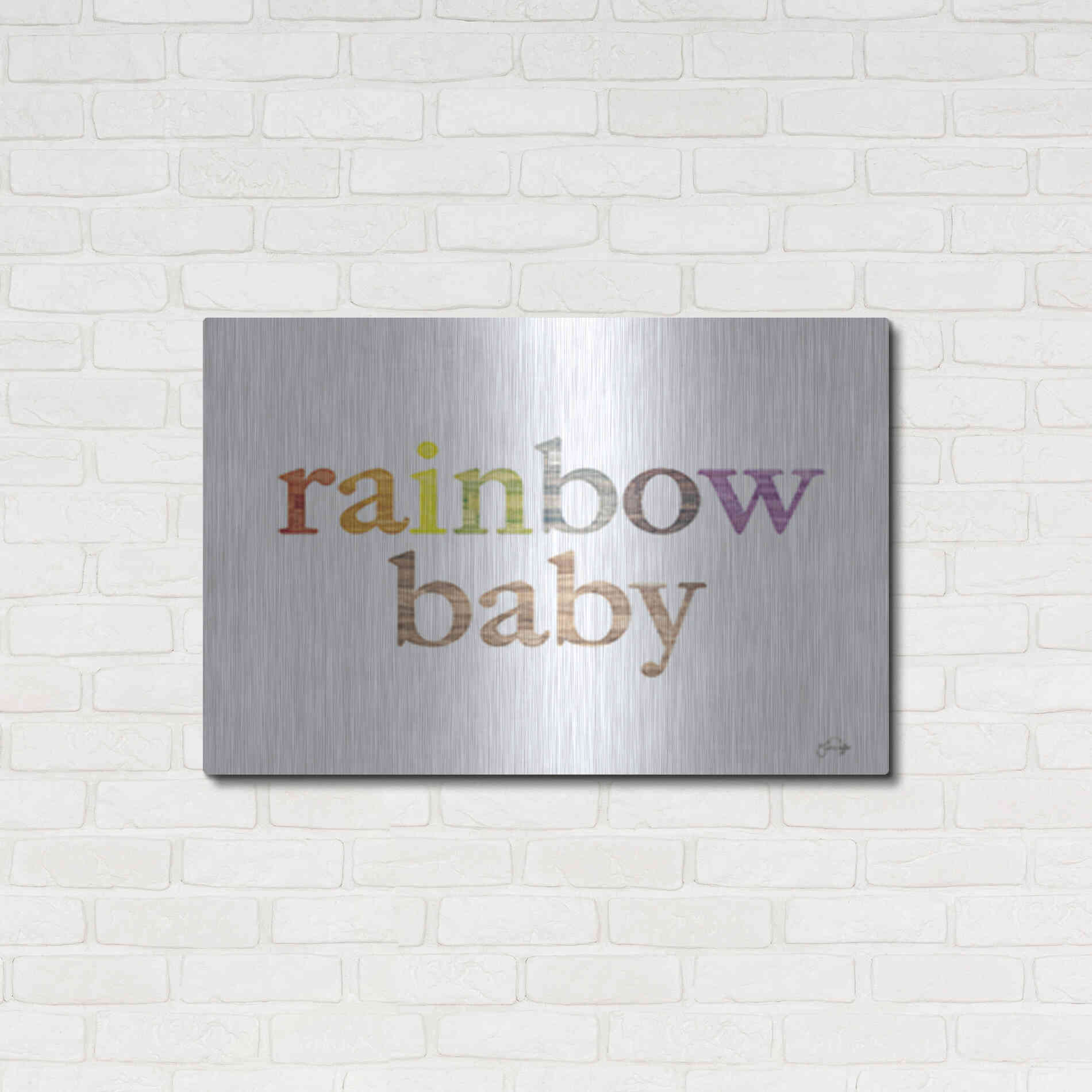 Luxe Metal Art 'Rainbow Baby' by Yass Naffas Designs, Metal Wall Art,36x24