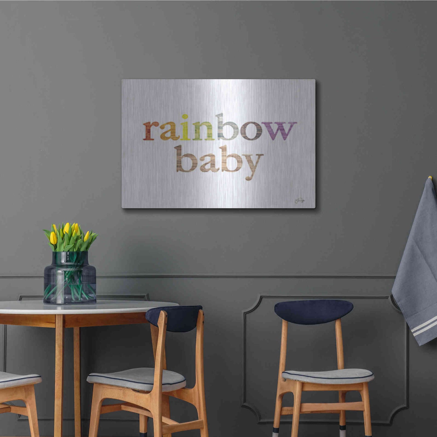 Luxe Metal Art 'Rainbow Baby' by Yass Naffas Designs, Metal Wall Art,36x24