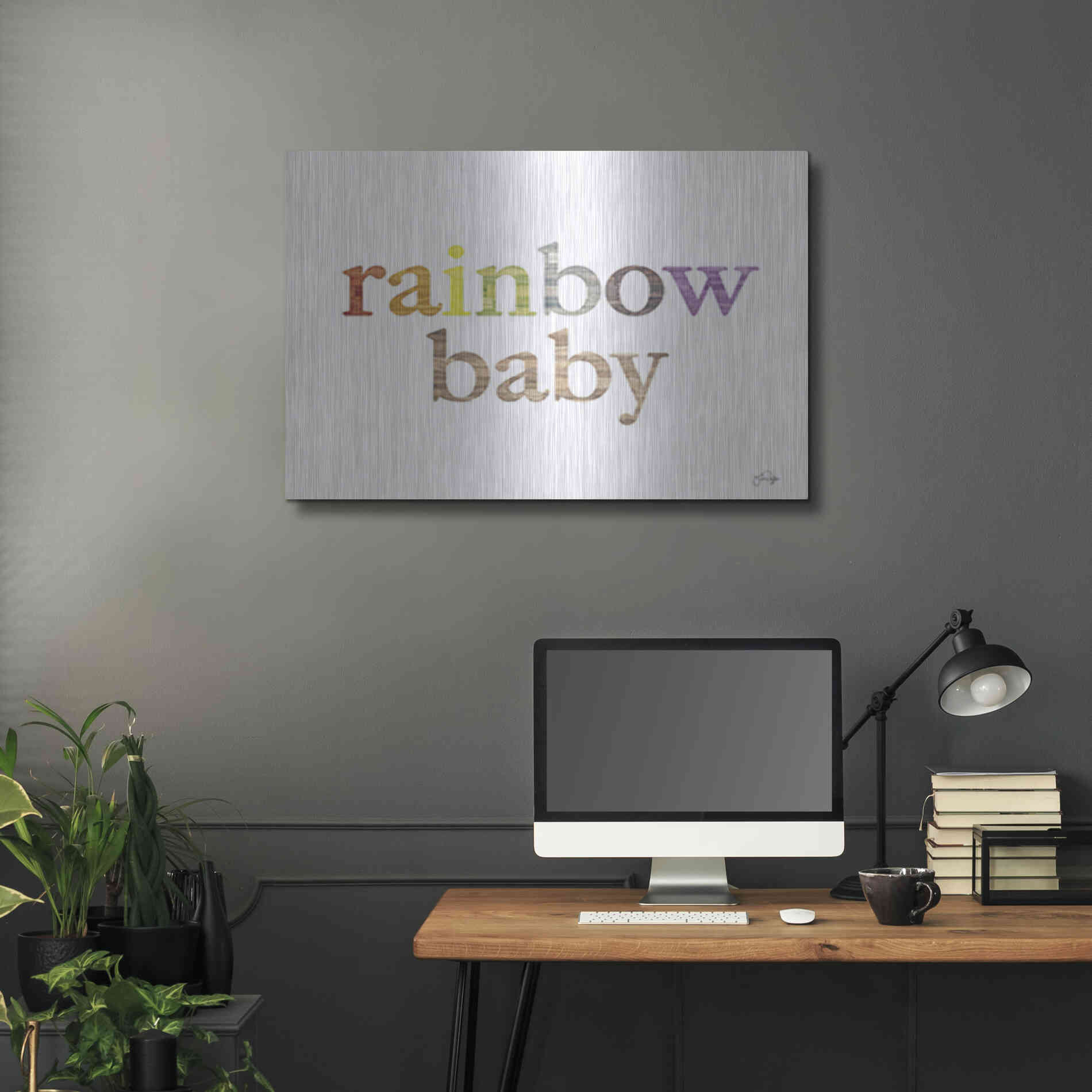 Luxe Metal Art 'Rainbow Baby' by Yass Naffas Designs, Metal Wall Art,36x24