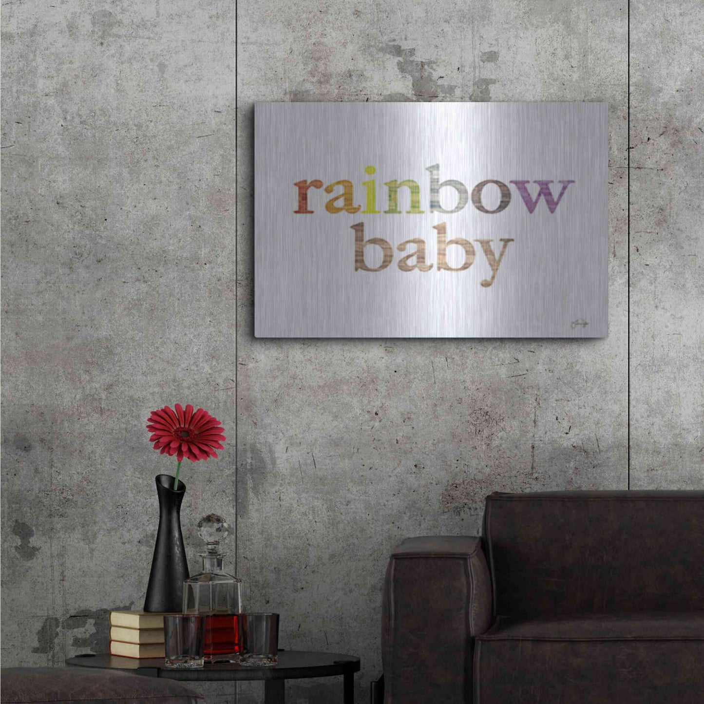 Luxe Metal Art 'Rainbow Baby' by Yass Naffas Designs, Metal Wall Art,36x24