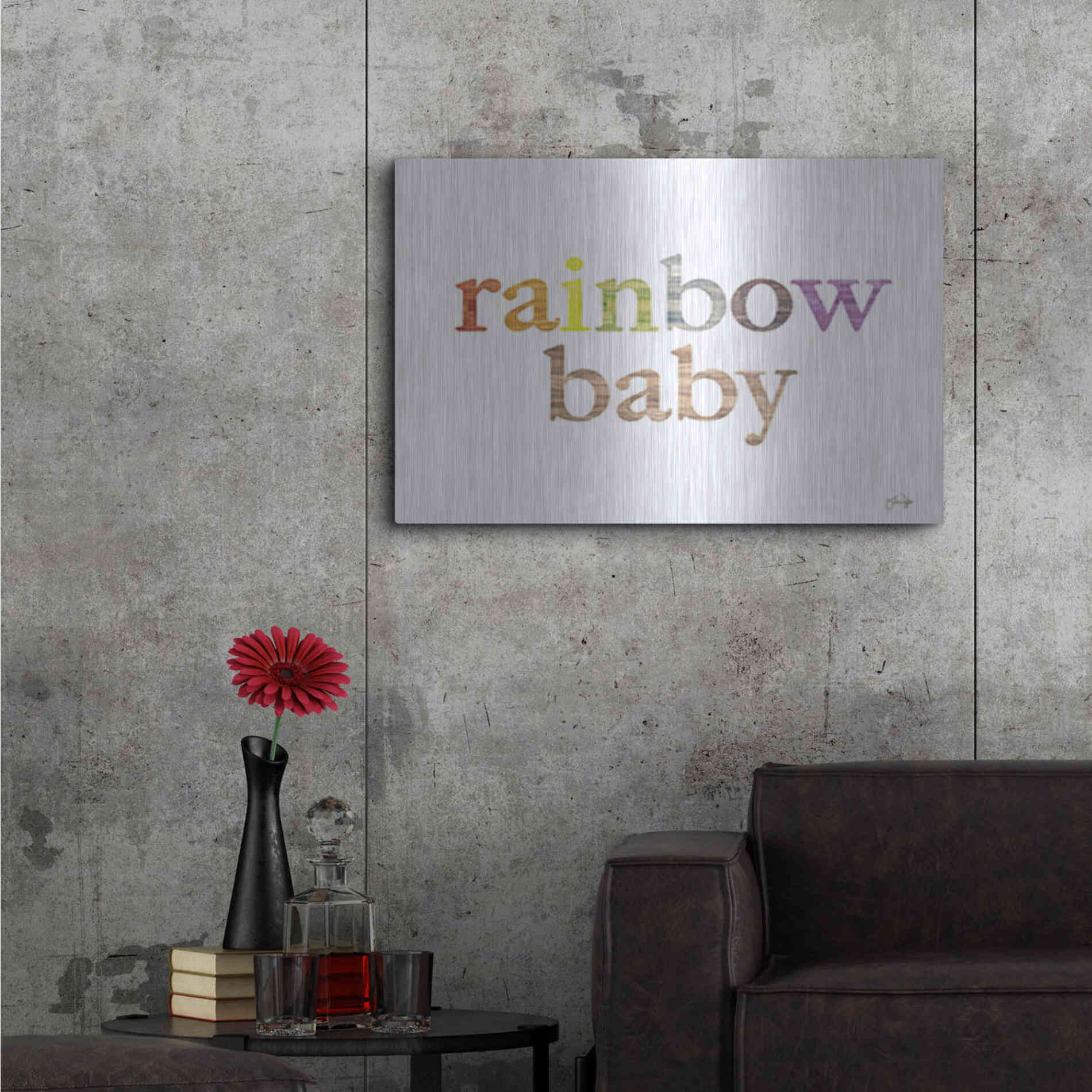 Luxe Metal Art 'Rainbow Baby' by Yass Naffas Designs, Metal Wall Art,36x24