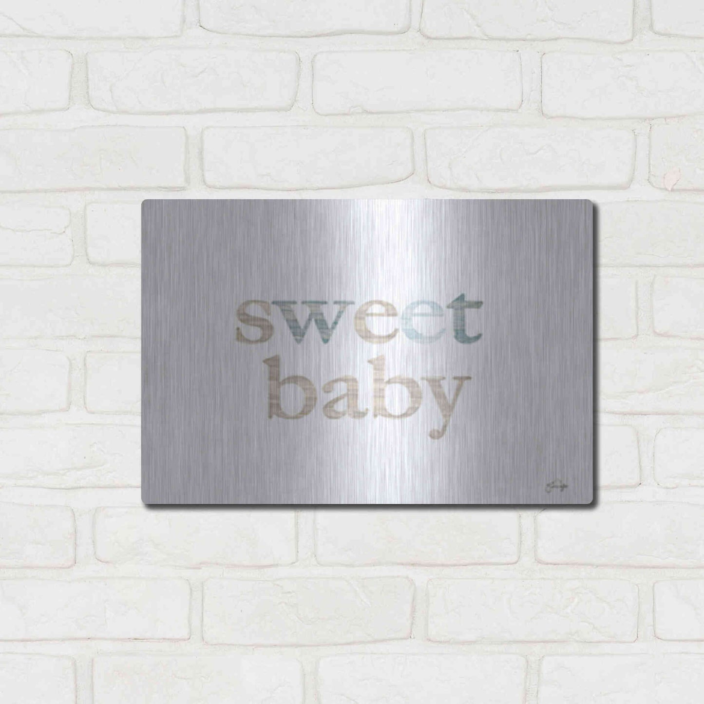 Luxe Metal Art 'Sweet Baby' by Yass Naffas Designs, Metal Wall Art,16x12