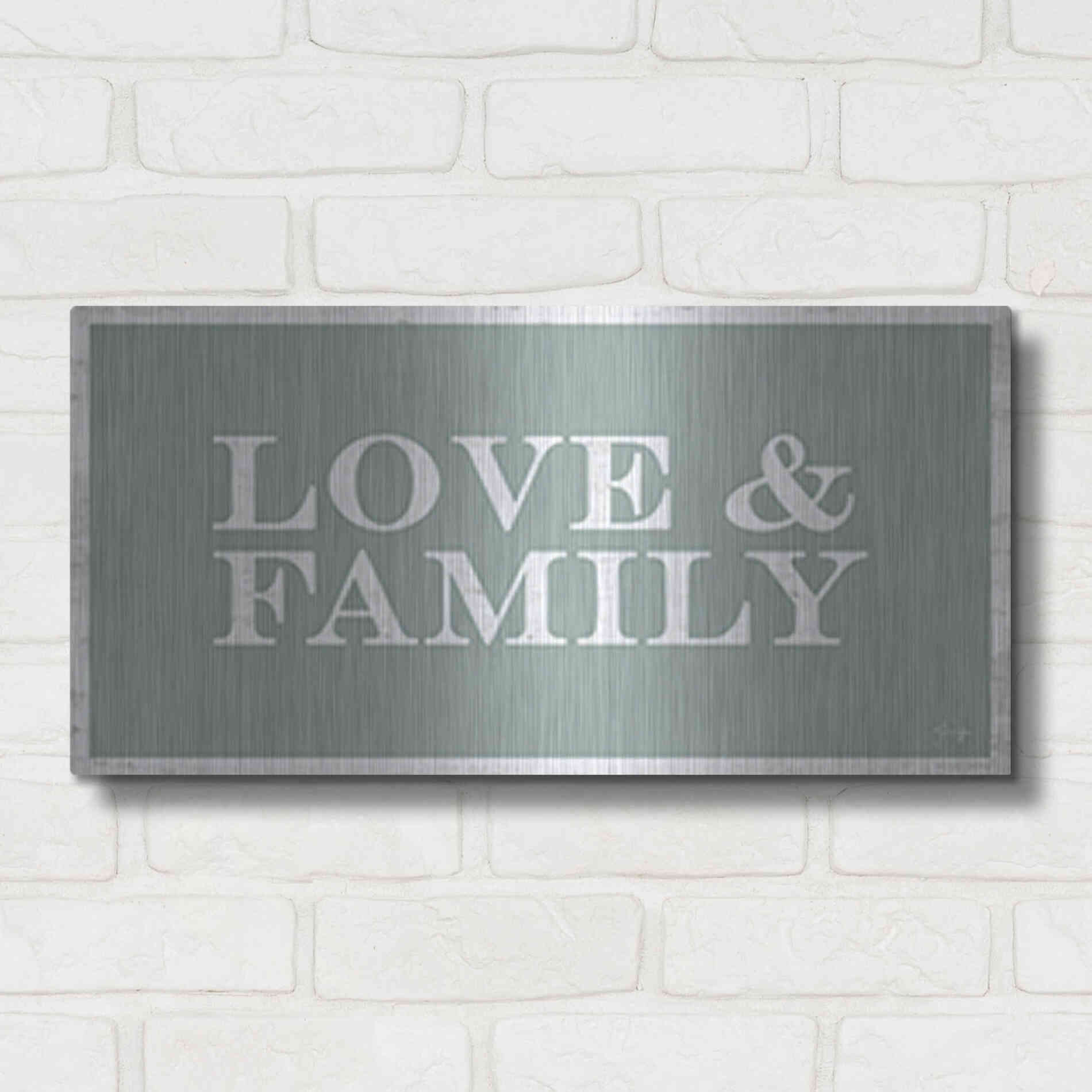 Luxe Metal Art 'Love and Family' by Yass Naffas Designs, Metal Wall Art,24x12