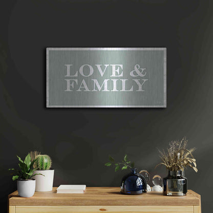 Luxe Metal Art 'Love and Family' by Yass Naffas Designs, Metal Wall Art,24x12