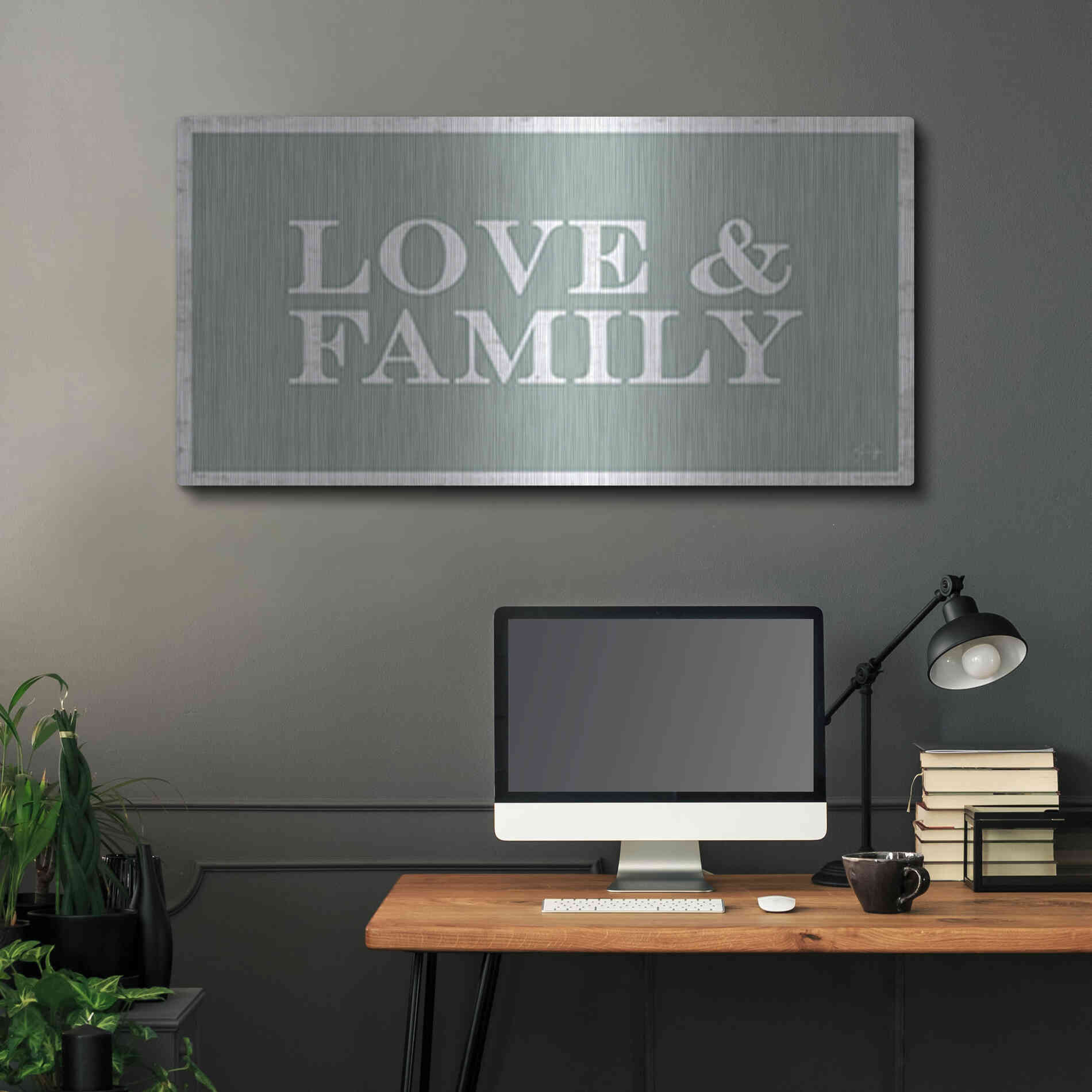 Luxe Metal Art 'Love and Family' by Yass Naffas Designs, Metal Wall Art,48x24