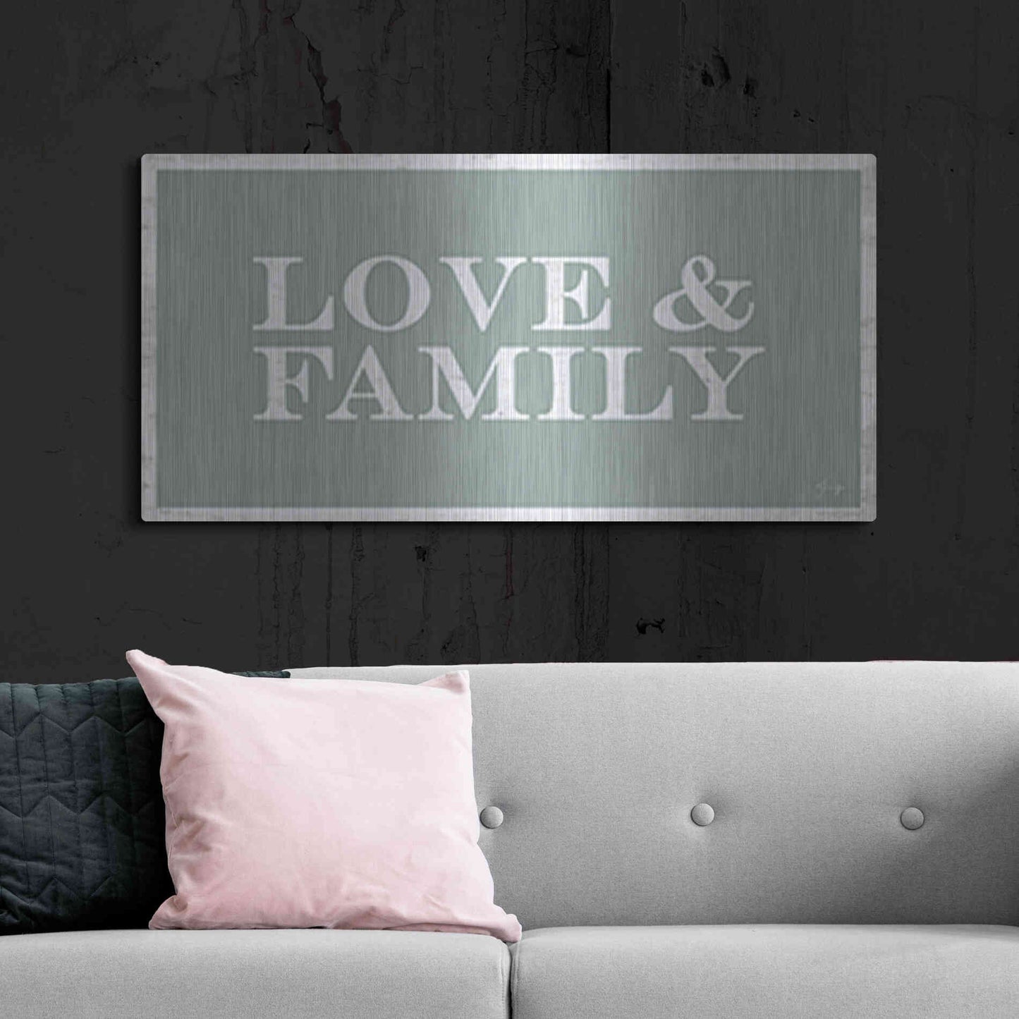 Luxe Metal Art 'Love and Family' by Yass Naffas Designs, Metal Wall Art,48x24