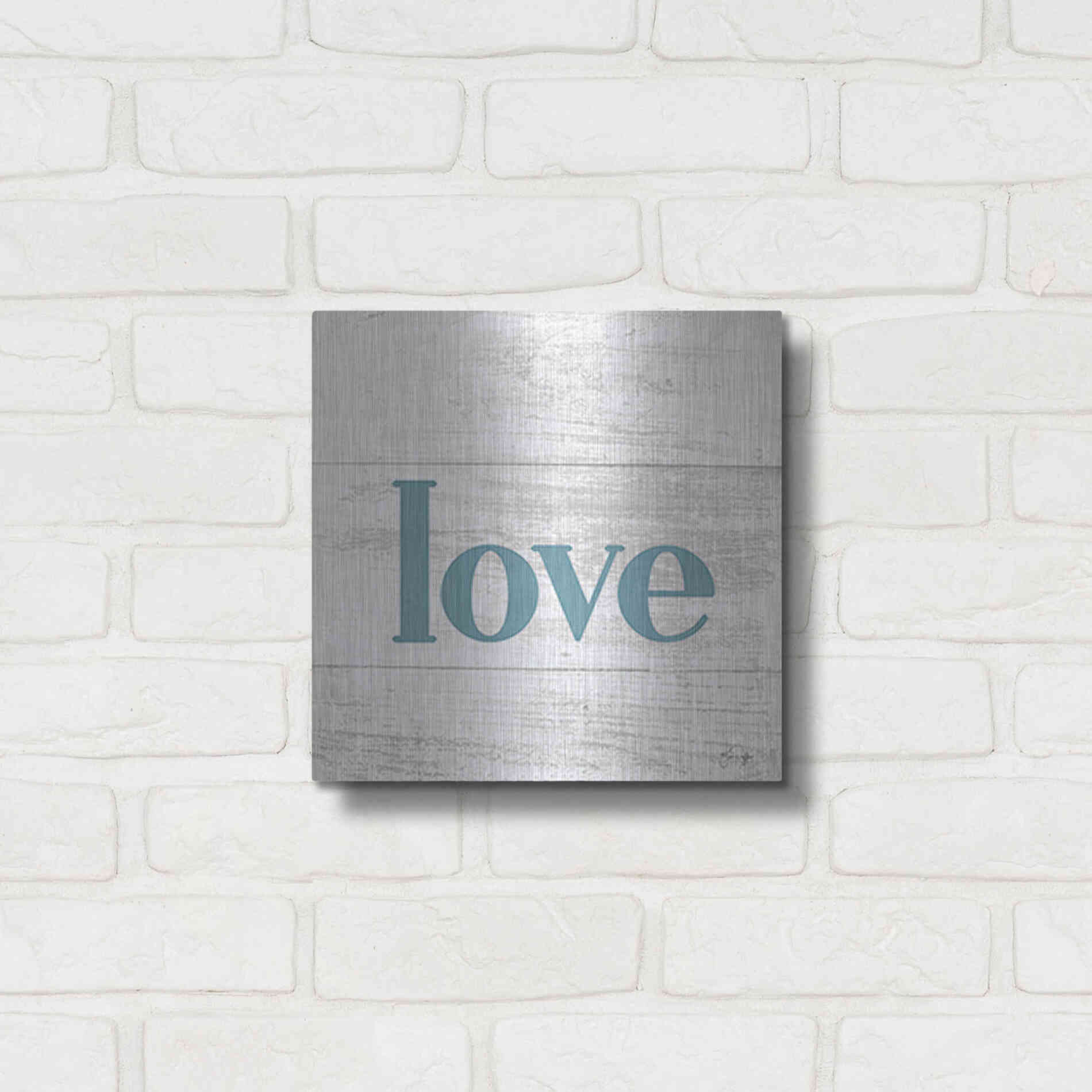 Luxe Metal Art 'Love' by Yass Naffas Designs, Metal Wall Art,12x12
