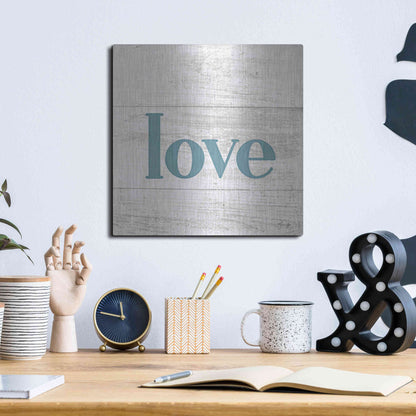 Luxe Metal Art 'Love' by Yass Naffas Designs, Metal Wall Art,12x12