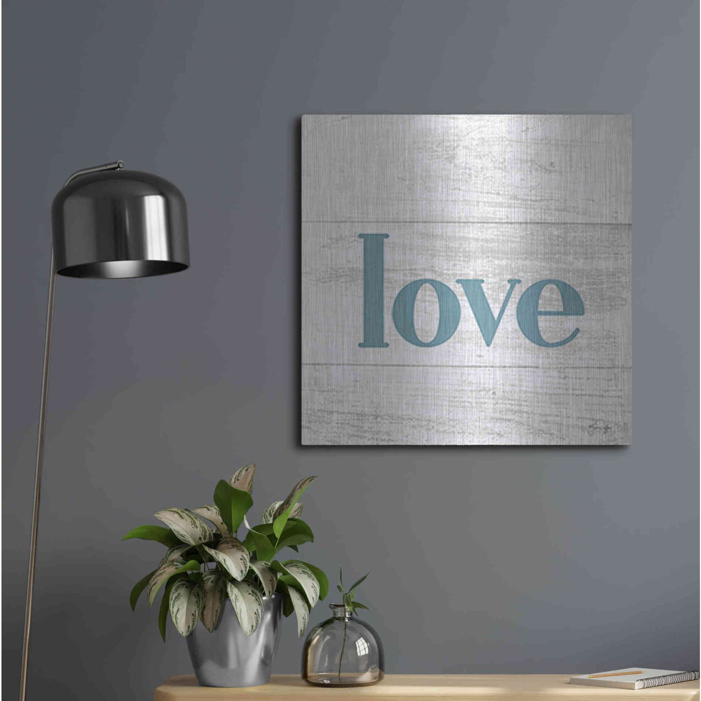 Luxe Metal Art 'Love' by Yass Naffas Designs, Metal Wall Art,24x24