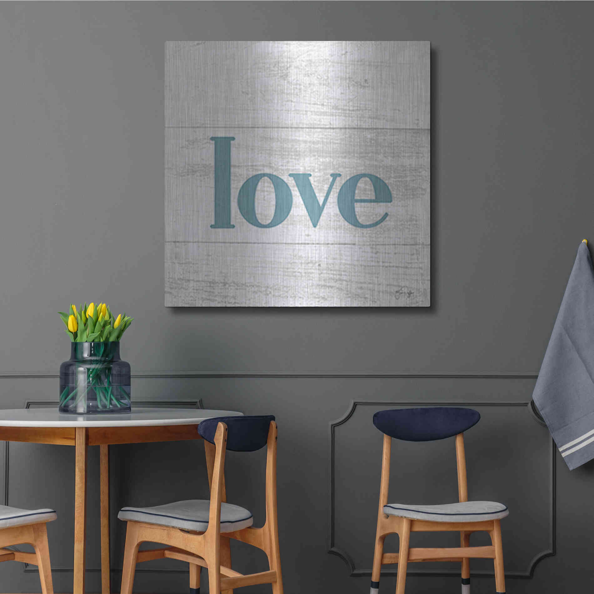 Luxe Metal Art 'Love' by Yass Naffas Designs, Metal Wall Art,36x36