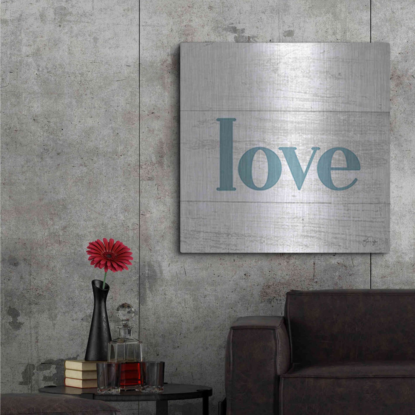 Luxe Metal Art 'Love' by Yass Naffas Designs, Metal Wall Art,36x36
