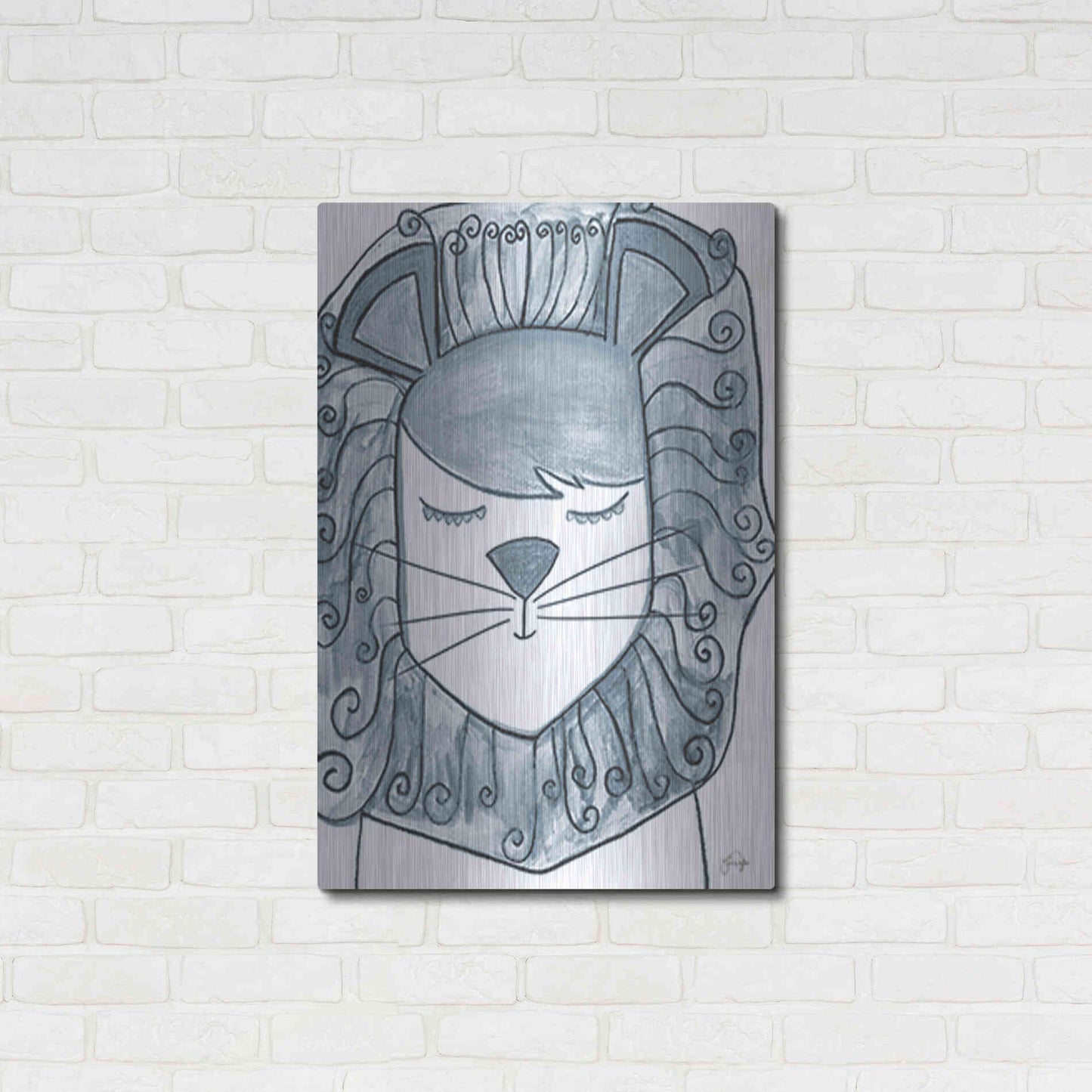 Luxe Metal Art 'Whimsical Baby Lion' by Yass Naffas Designs, Metal Wall Art,24x36