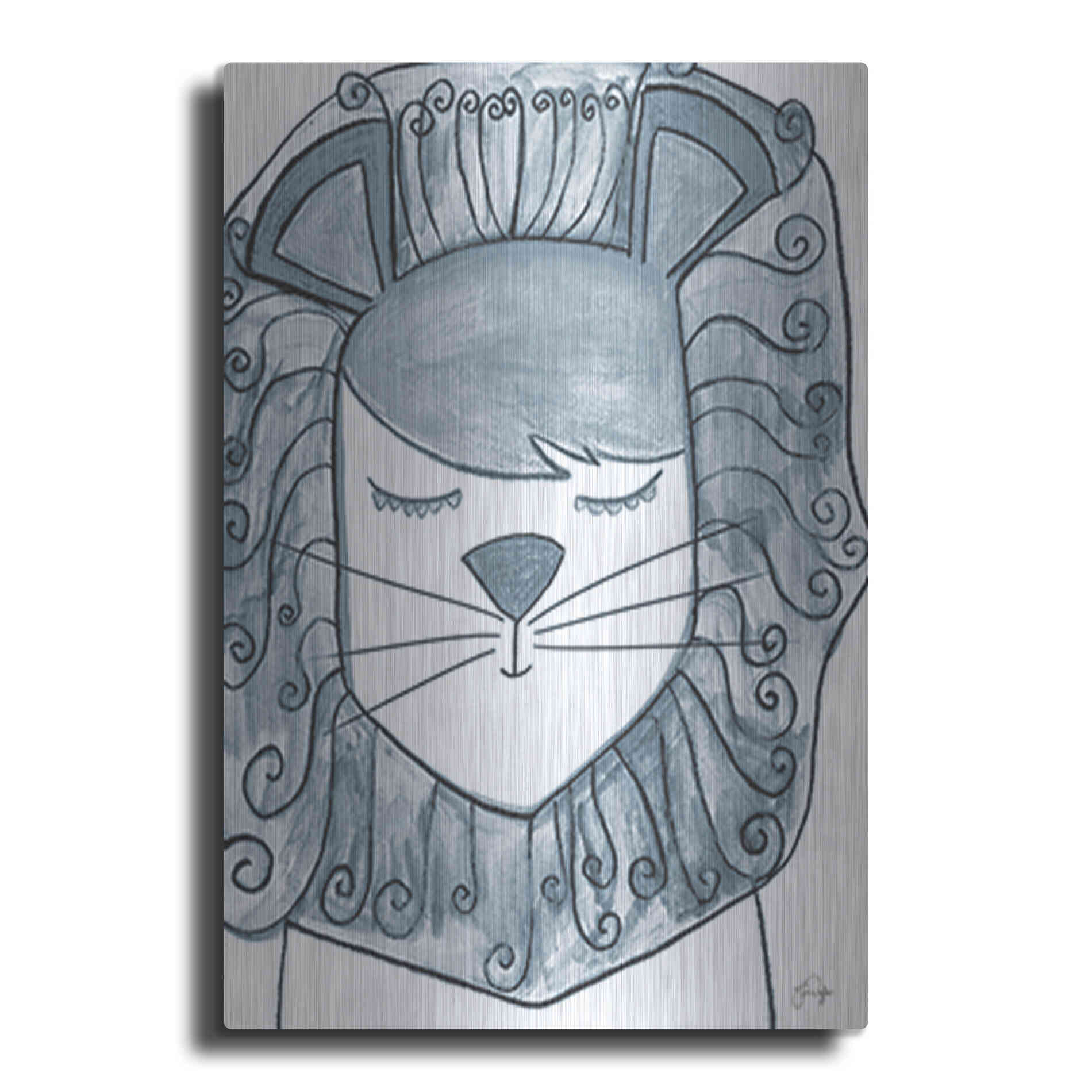 Luxe Metal Art 'Whimsical Baby Lion' by Yass Naffas Designs, Metal Wall Art