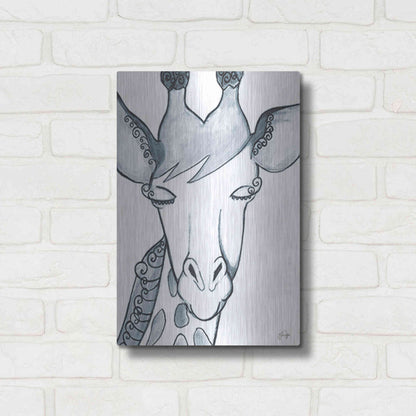 Luxe Metal Art 'Whimsical Baby Giraffe' by Yass Naffas Designs, Metal Wall Art,12x16