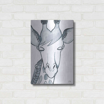 Luxe Metal Art 'Whimsical Baby Giraffe' by Yass Naffas Designs, Metal Wall Art,16x24