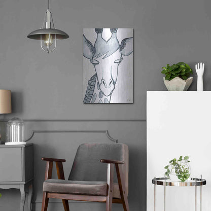 Luxe Metal Art 'Whimsical Baby Giraffe' by Yass Naffas Designs, Metal Wall Art,16x24