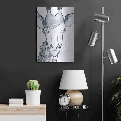 Luxe Metal Art 'Whimsical Baby Giraffe' by Yass Naffas Designs, Metal Wall Art,16x24