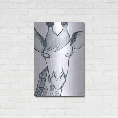 Luxe Metal Art 'Whimsical Baby Giraffe' by Yass Naffas Designs, Metal Wall Art,24x36