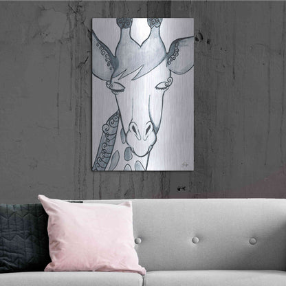 Luxe Metal Art 'Whimsical Baby Giraffe' by Yass Naffas Designs, Metal Wall Art,24x36