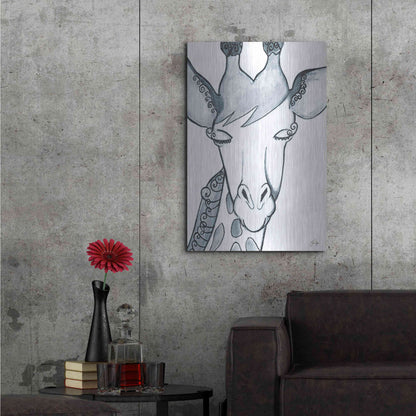 Luxe Metal Art 'Whimsical Baby Giraffe' by Yass Naffas Designs, Metal Wall Art,24x36