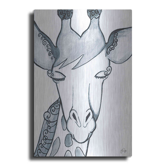 Luxe Metal Art 'Whimsical Baby Giraffe' by Yass Naffas Designs, Metal Wall Art
