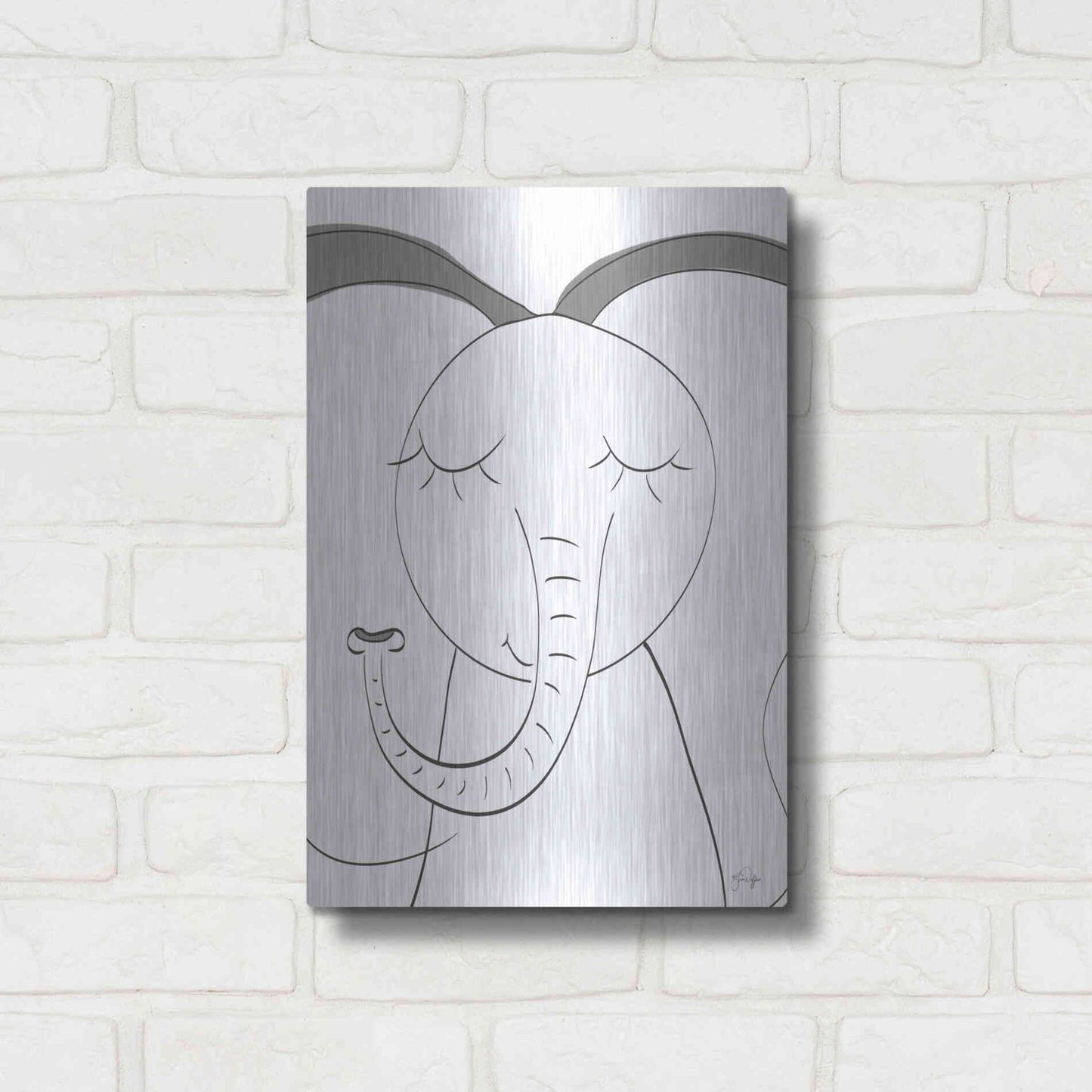 Luxe Metal Art 'Ice Elephant' by Yass Naffas Designs, Metal Wall Art,12x16