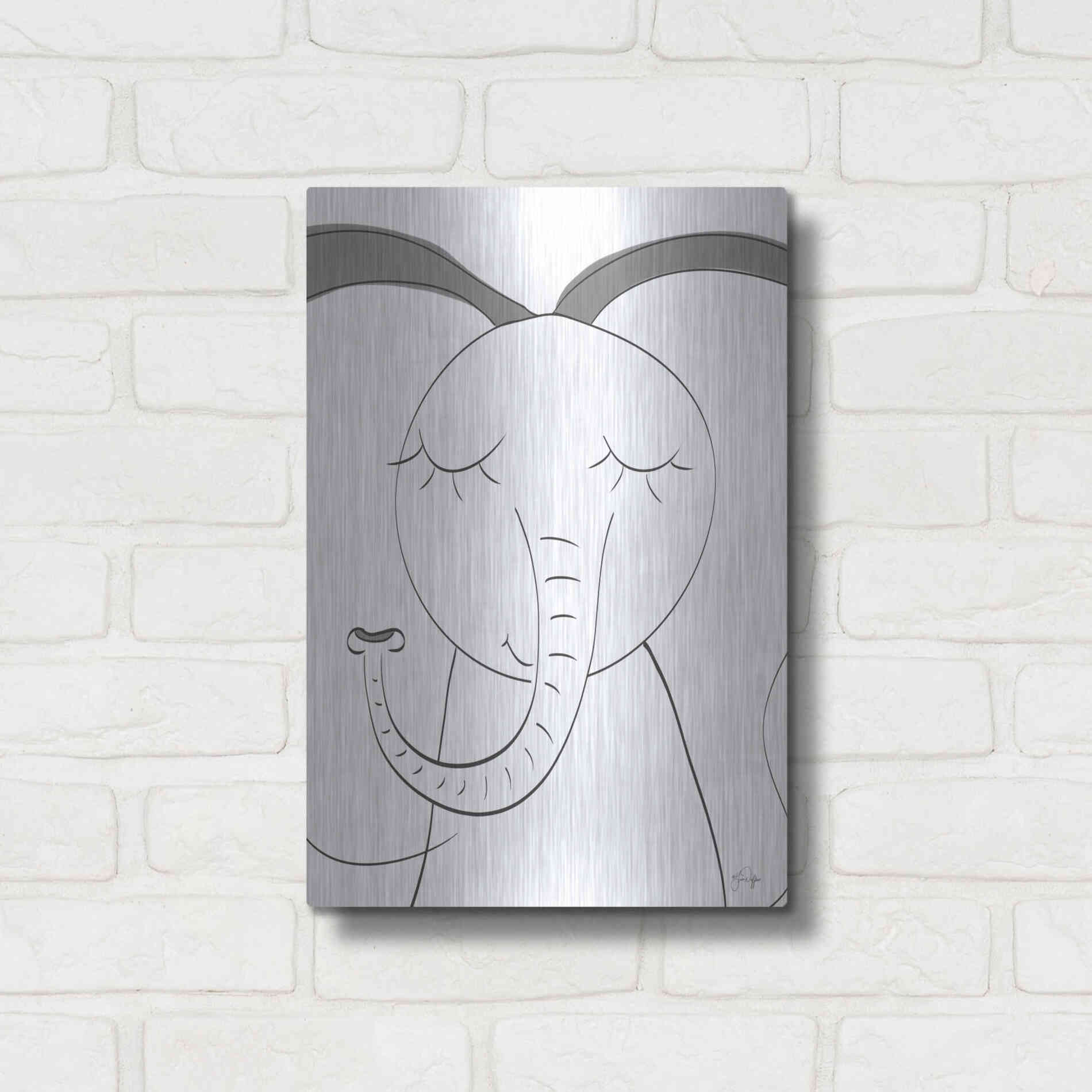 Luxe Metal Art 'Ice Elephant' by Yass Naffas Designs, Metal Wall Art,12x16
