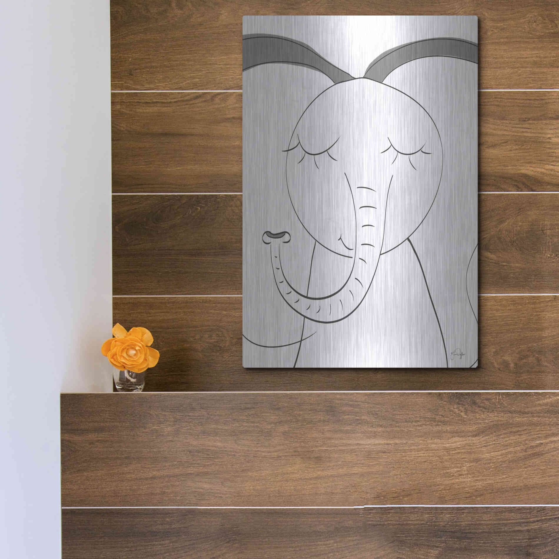 Luxe Metal Art 'Ice Elephant' by Yass Naffas Designs, Metal Wall Art,12x16