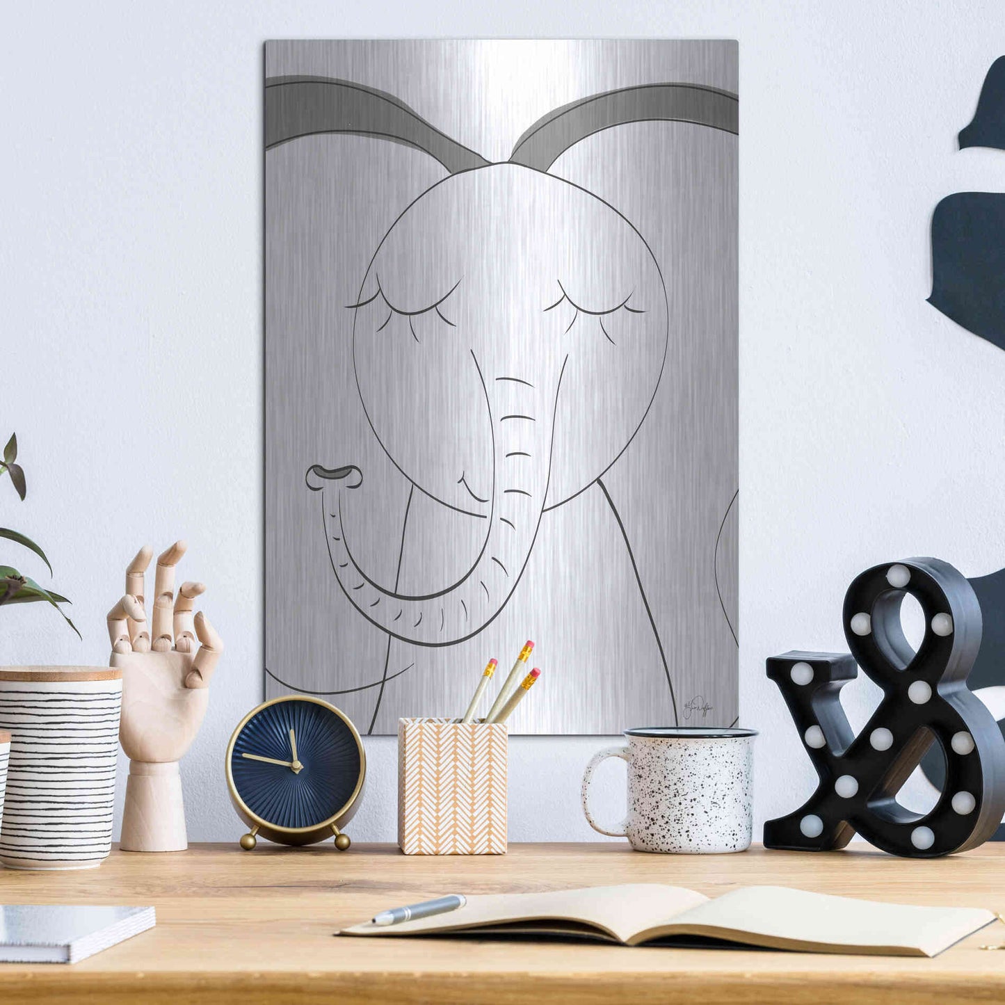 Luxe Metal Art 'Ice Elephant' by Yass Naffas Designs, Metal Wall Art,12x16