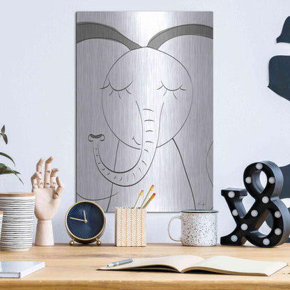 Luxe Metal Art 'Ice Elephant' by Yass Naffas Designs, Metal Wall Art,12x16