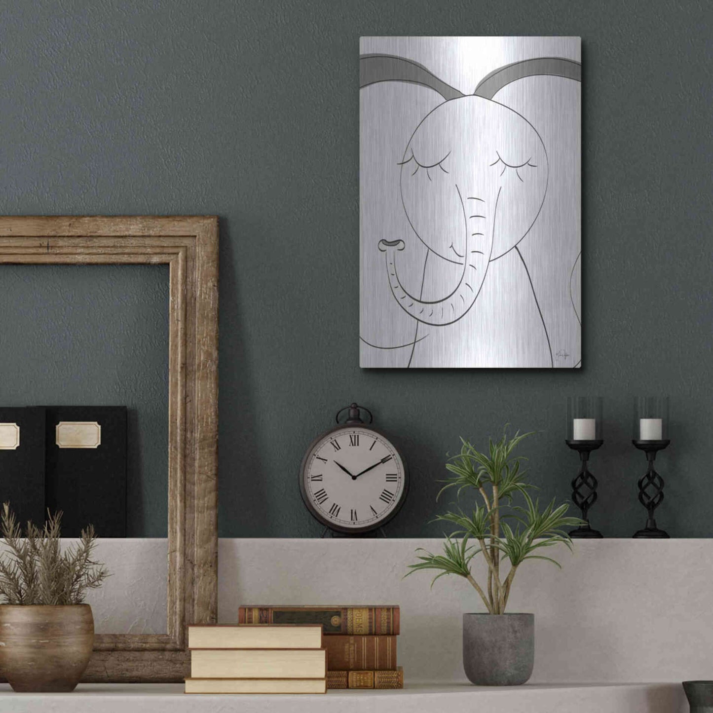 Luxe Metal Art 'Ice Elephant' by Yass Naffas Designs, Metal Wall Art,12x16