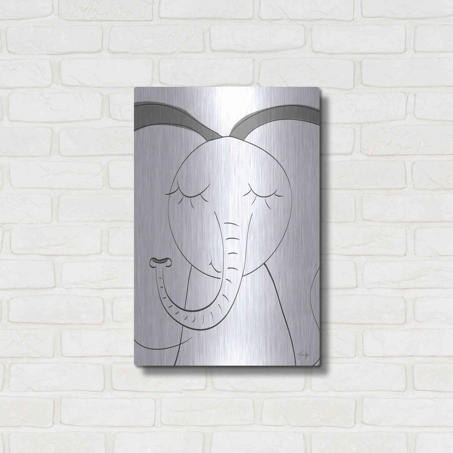 Luxe Metal Art 'Ice Elephant' by Yass Naffas Designs, Metal Wall Art,16x24