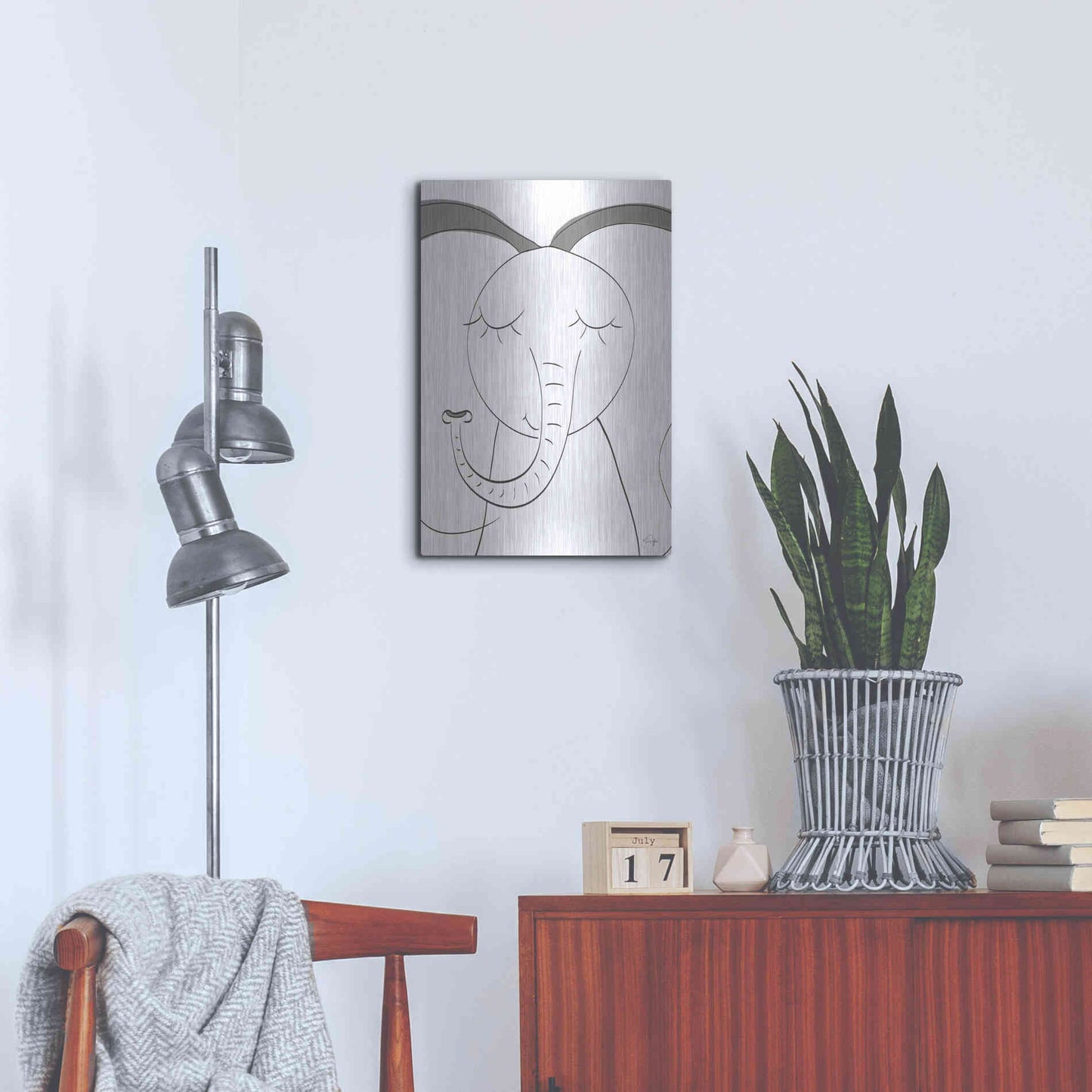 Luxe Metal Art 'Ice Elephant' by Yass Naffas Designs, Metal Wall Art,16x24