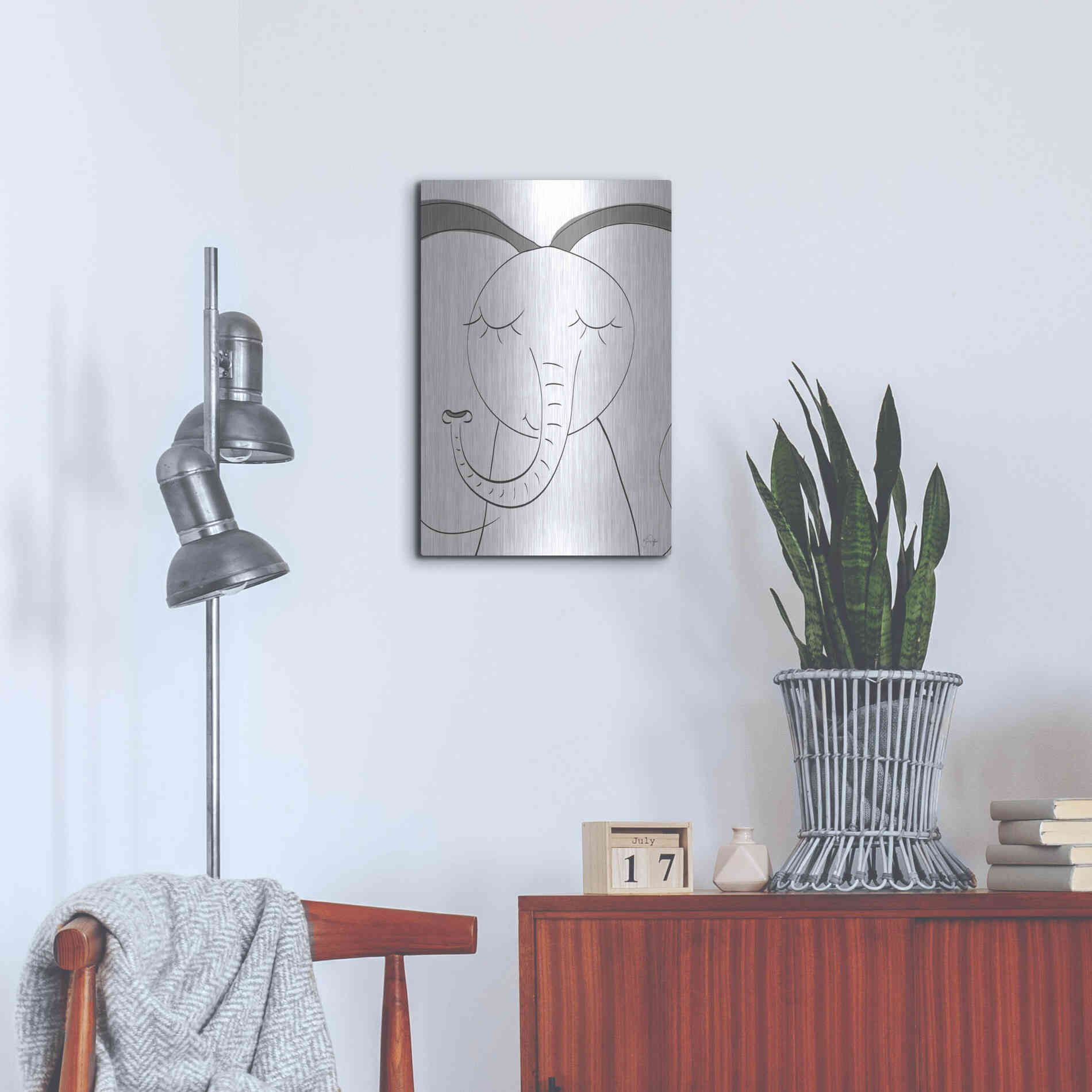 Luxe Metal Art 'Ice Elephant' by Yass Naffas Designs, Metal Wall Art,16x24