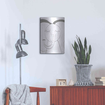 Luxe Metal Art 'Ice Elephant' by Yass Naffas Designs, Metal Wall Art,16x24