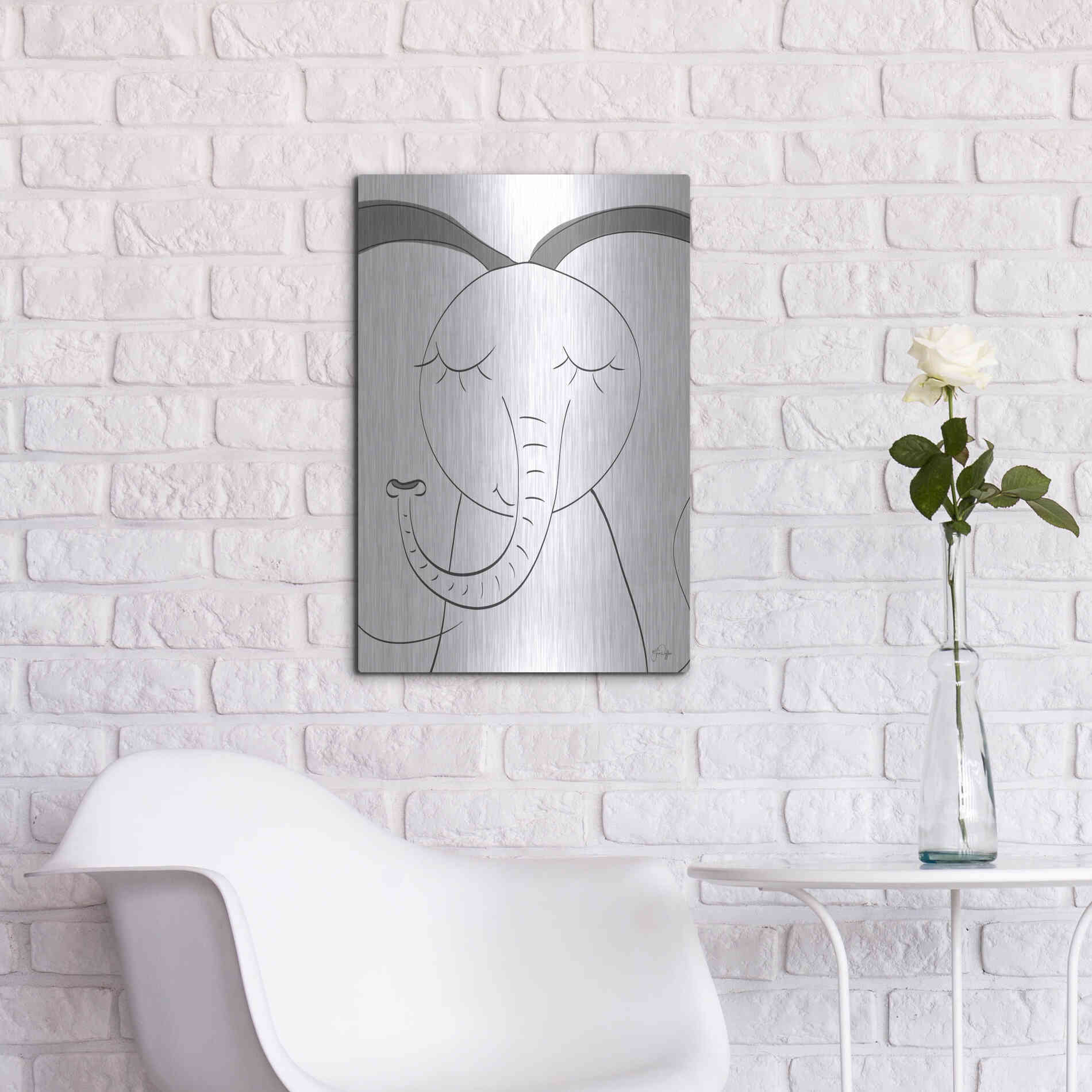 Luxe Metal Art 'Ice Elephant' by Yass Naffas Designs, Metal Wall Art,16x24