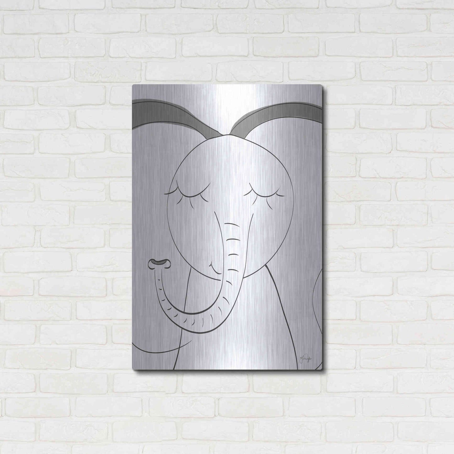 Luxe Metal Art 'Ice Elephant' by Yass Naffas Designs, Metal Wall Art,24x36